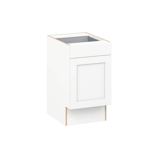 Milton 18 in W x 24 in D x 32.5 in. H Assembled Shaker Accessible ADA Base Kitchen Cabinet in Bright White with Drawer