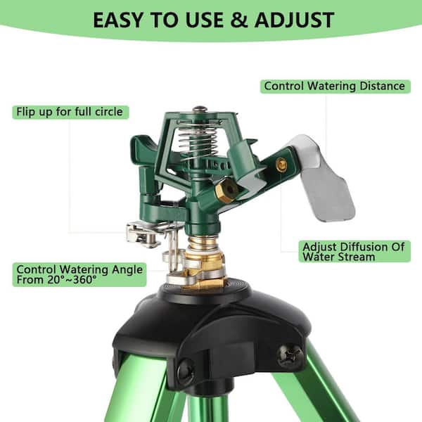 MISOPILY Zinc Alloy Tripod Water Bird Sprinkler, Adjustable Nozzle
