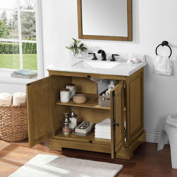 Vincent 36 Solid Wood Single Bathroom Vanity in Charcoal Grey  HM-13001-36-WMSQ-CG