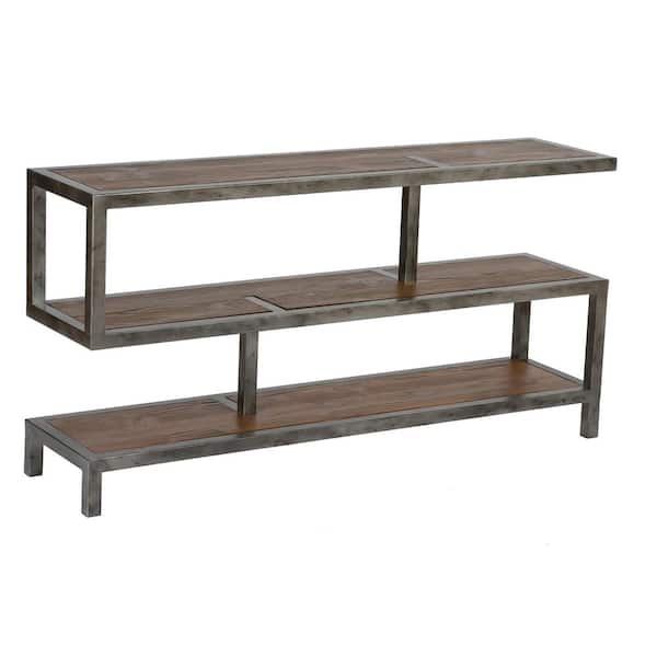 Armen Living Maxton 66 in. Brown Standard Rectangle Wood Console Table with Storage
