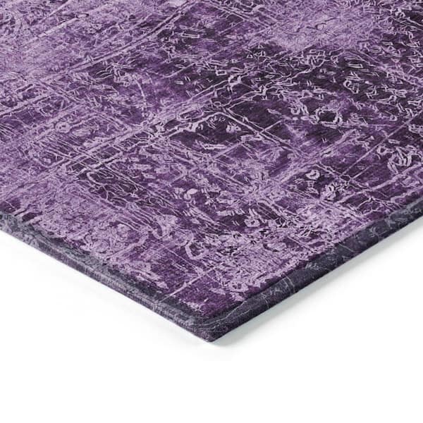 Chantille ACN559 Purple 8 ft. x 8 ft. Round Machine Washable Indoor/Outdoor Geometric Area Rug