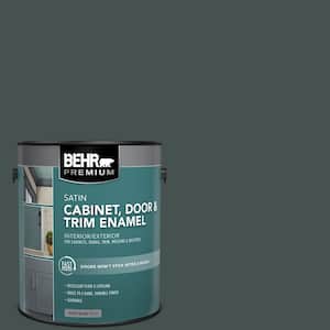 1 gal. #MQ6-44 Black Evergreen Satin Enamel Interior/Exterior Cabinet, Door & Trim Paint