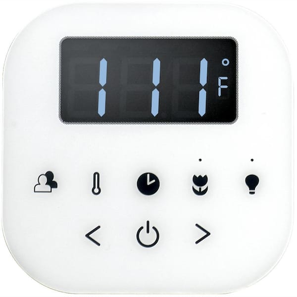 Mr. Steam AirTempo Steam Shower Control in White with Polished Nickel