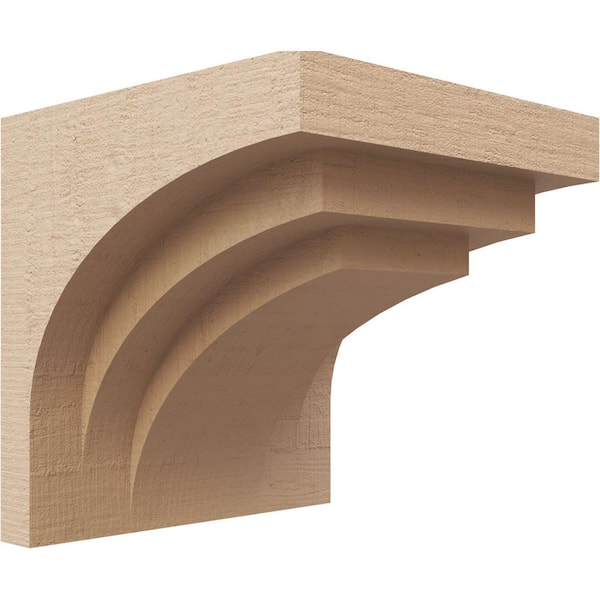 Ekena Millwork 7 in. x 7 in. x 7 in. Wide Rockford Rough Cedar Woodgrain TimberThane Corbel, Primed Tan
