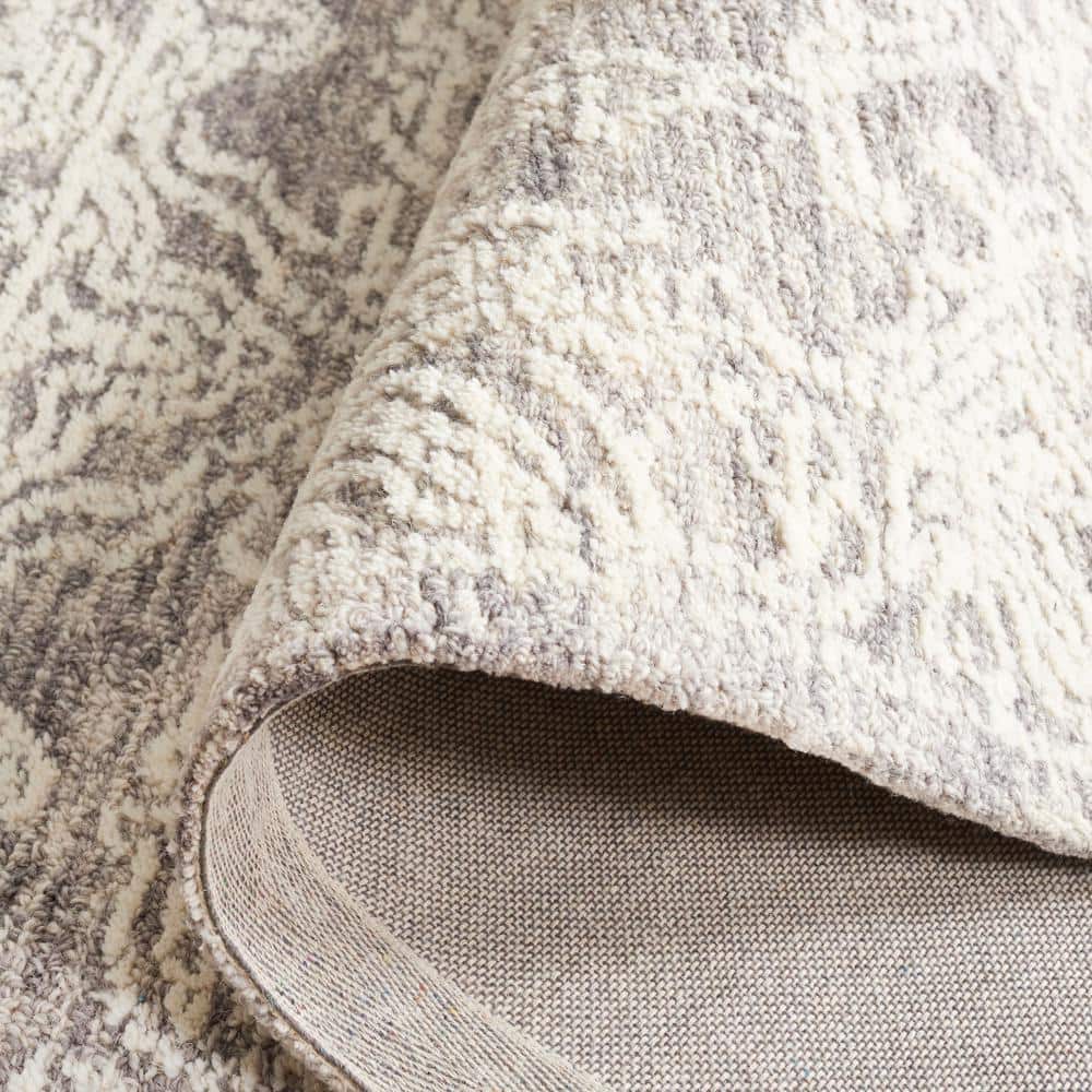 Gray Wool Tufted Handmade 4' x 6' Area Rug
