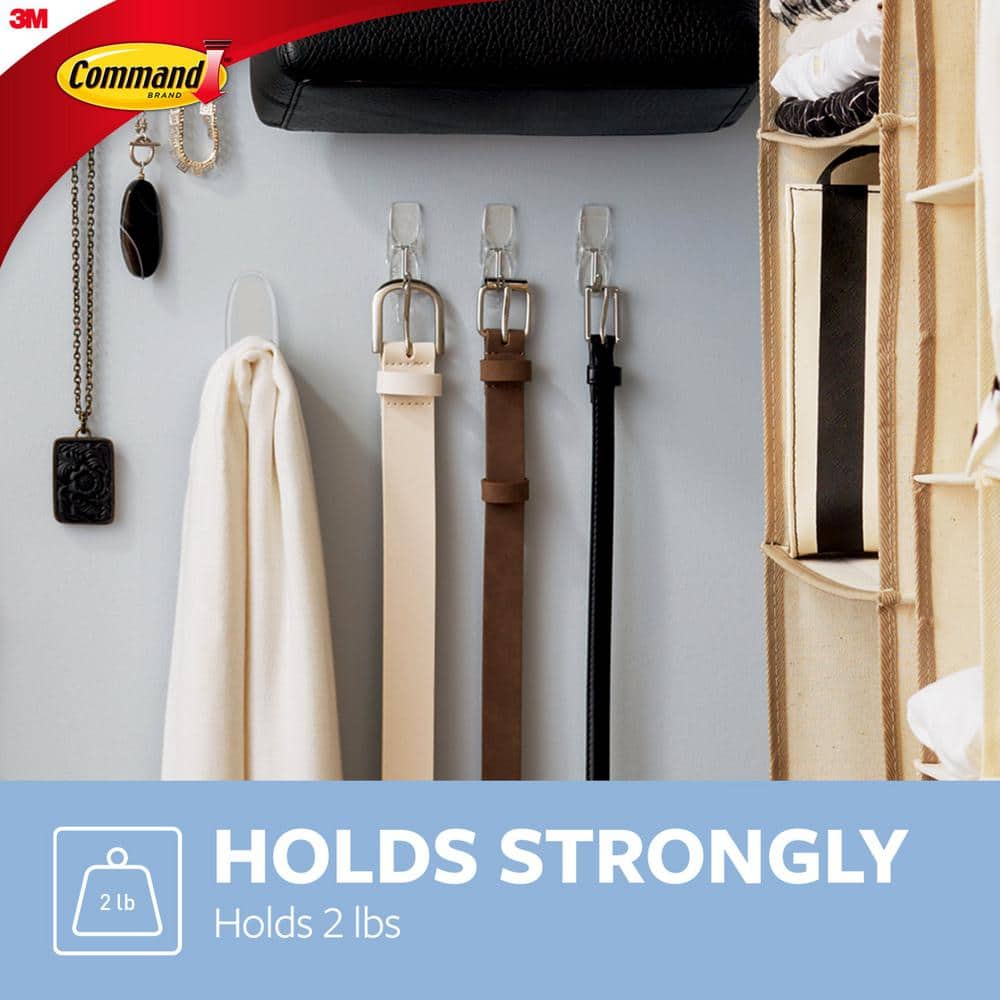 Clear Plastic Self-Adhesive Hooks with Strips, 6-Pack