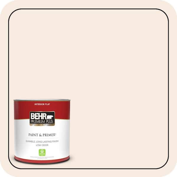BEHR PREMIUM PLUS 1 qt. #W-D-110 Soft Muslin Flat Low Odor Interior Paint & Primer