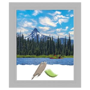Brushed Sterling Silver Wood Picture Frame Opening Size 18 x 22 in.