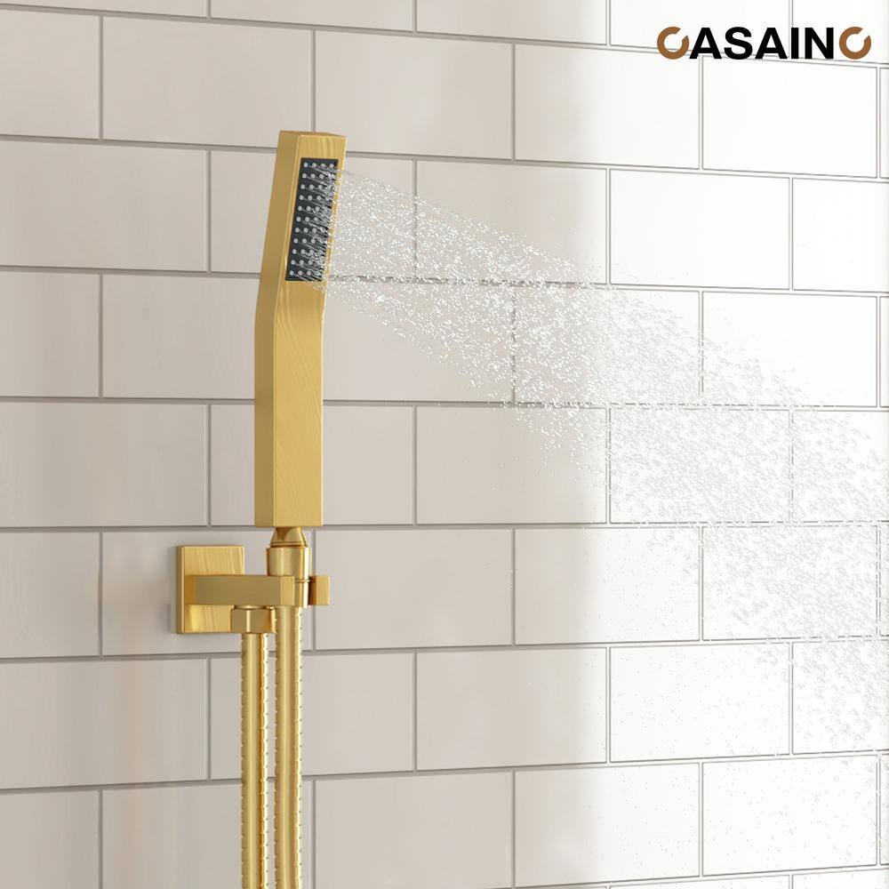 Brushed Gold Multi-Head Wall Mounted Shower System