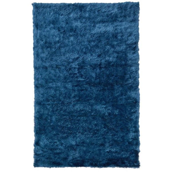 8 ft. x 10 ft. Blue and Green Solid Color Area Rug