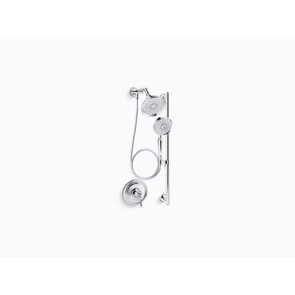 KOHLER Purist Essentials 3-Spray Performance Showering Package, 1.75 GPM in Vibrant Brushed Nickel (Valve Included)