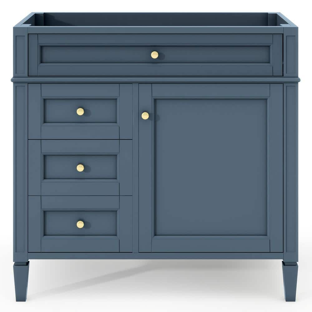 35 in. W x 17.87 in. D x 33 in. H Bath Vanity Cabinet without Top in Blue w