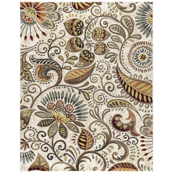 Capri Abstract Ivory 4 ft. x 6 ft. Indoor Area Rug