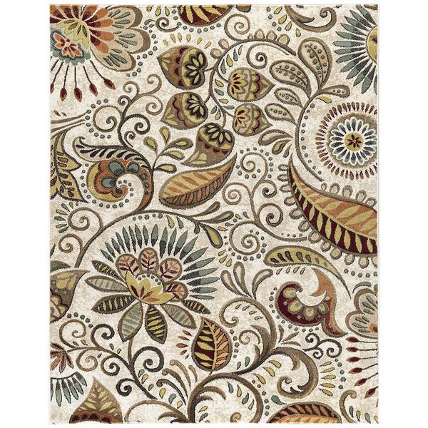 Capri Abstract Ivory 8 ft. x 10 ft. Indoor Area Rug