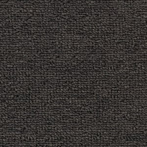Main Rail 26 - Caviar - Gray 26 oz. Polyester Loop Installed Carpet