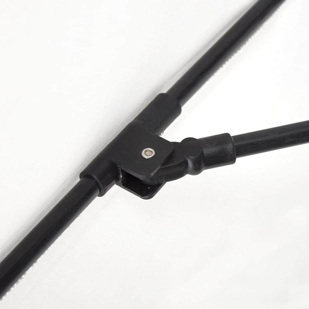 11 ft. Black Aluminum and Fiberglass Market Patio Umbrella