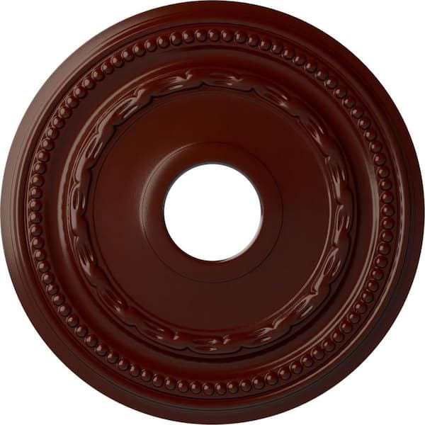 Ekena Millwork 1" x 15-3/8" x 15-3/8" Polyurethane Federal Ceiling Medallion, Brushed Mahogany