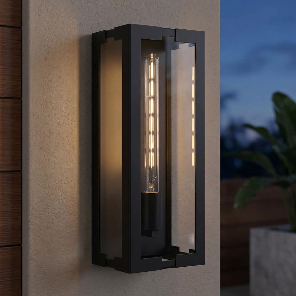 Young Matte Black Outdoor Wall Lantern Sconce Hardwired with No Bulbs Included price history on PriceWatchPro