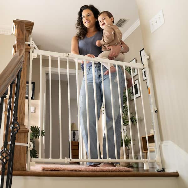 Ingenuity Stairway Plus 46W Series Pet and Baby Gate, 32 in.-48 in. Wide, 32.5 in. Tall, Pressure or Hardware Mounted