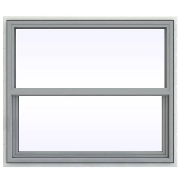 JELD-WEN 41.5 in. x 35.5 in. V-4500 Series Single Hung Vinyl Window - Gray
