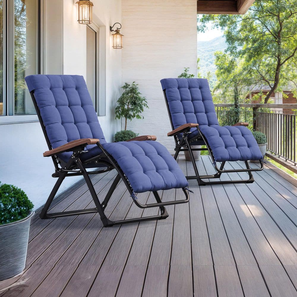 PURPLE LEAF Oversized Zero Gravity 2 Piece Metal Outdoor Chaise