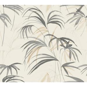 Inky Warm Neutral Palms Wallpaper