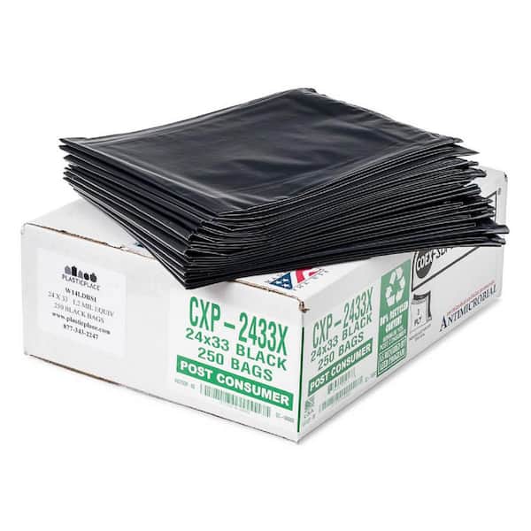 Plasticplace 12-16 Gal. Black Eco-Friendly Trash Bags (Case of 250)