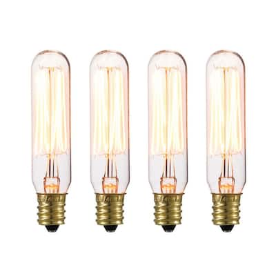 40-Watt T6 Vintage Edison Incandescent Light Bulb (4-Pack)