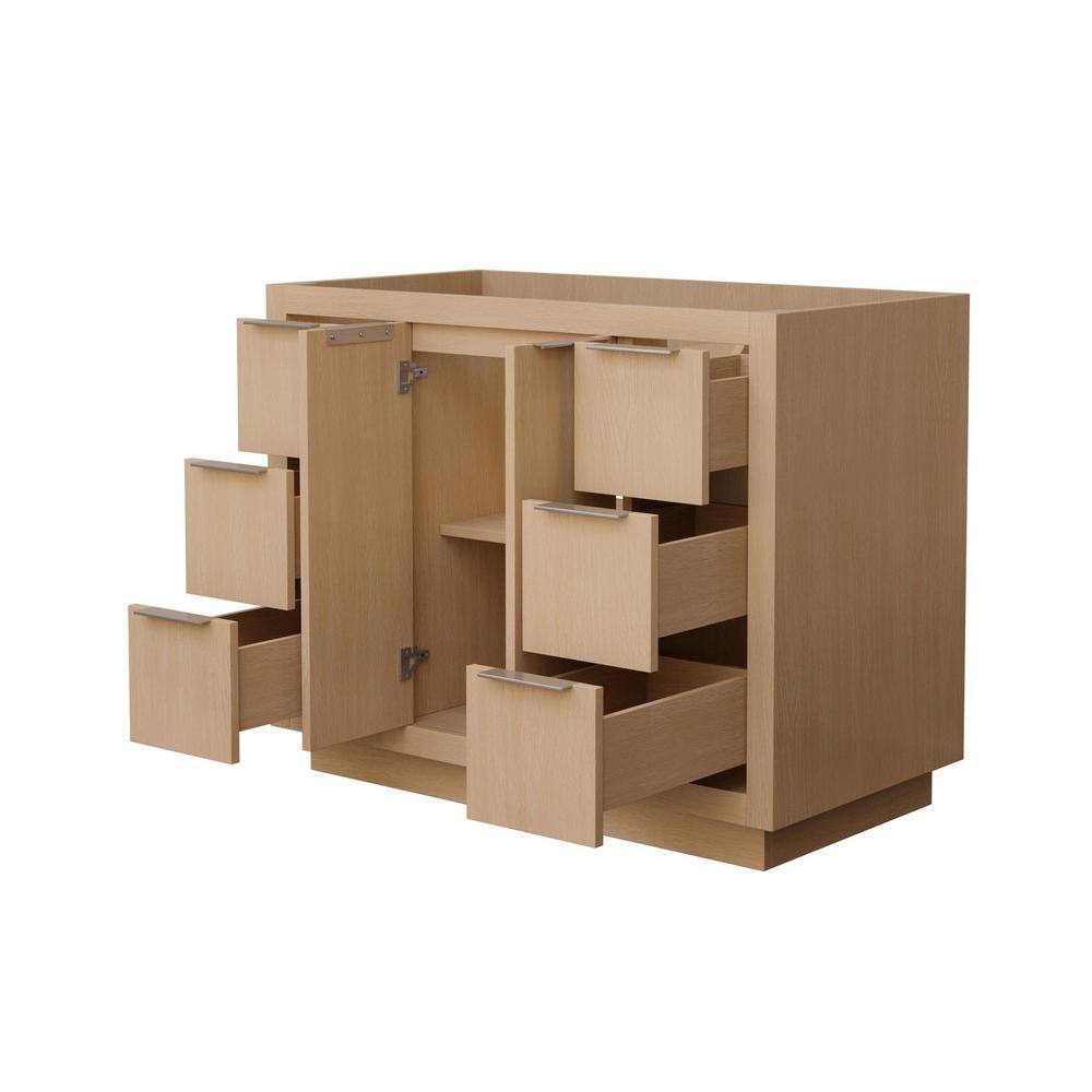 Maroni 42" Light Straw Hardwood Single Bathroom Vanity