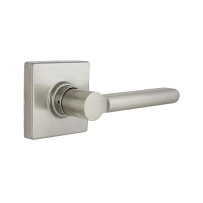 Tonebridge Satin Nickel Hall/Closet Door Lever with Square Rose