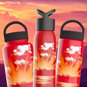 32 oz. Dusk Scarlet Insulated Stainless Steel Water Bottle with D-Ring Lid