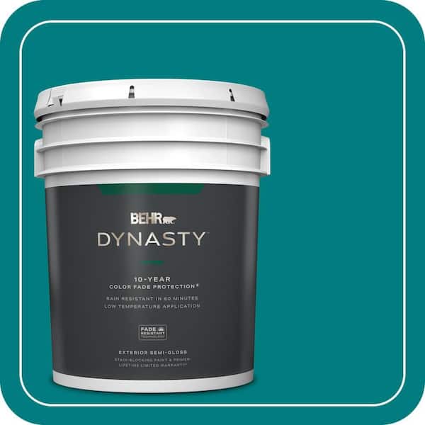 BEHR DYNASTY 5 gal. #S-G-500 Tropical Waters Semi-Gloss Exterior Stain-Blocking Paint & Primer