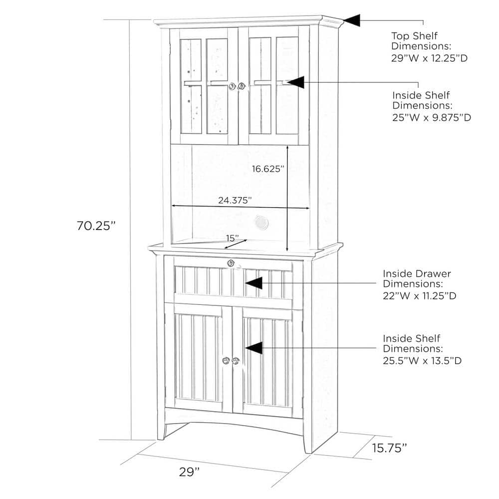 70" Black Composite Lighted China Cabinet with Glass Doors