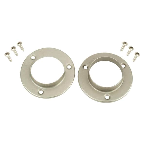 1-3/8 in. Satin Nickel Metal Pole Sockets (2-Pack)