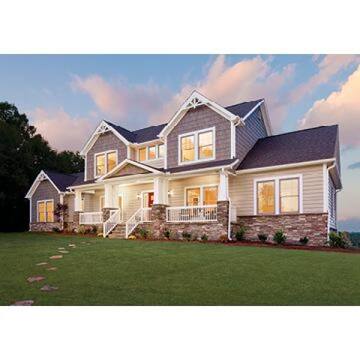 Ply Gem Take Home Sample Transformations Double 4.5 in. x 24 in. Dutch Lap Vinyl Siding in Stone Gray TR45SAMPLNS