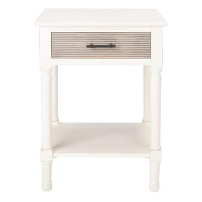 distressed off white end tables