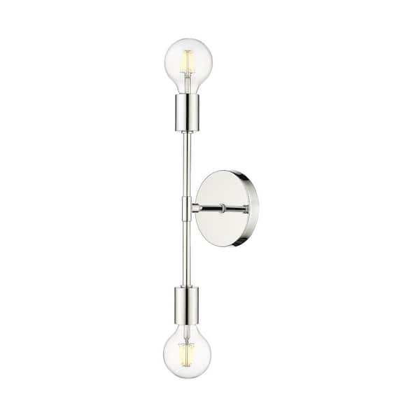 Unbranded Modernist 5 in. 2-Light Chrome Wall Sconce
