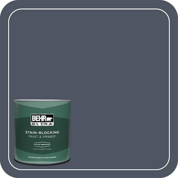 BEHR ULTRA 1 qt. #ECC-33-3 Dark Sea Extra Durable Semi-Gloss Enamel Interior Paint & Primer