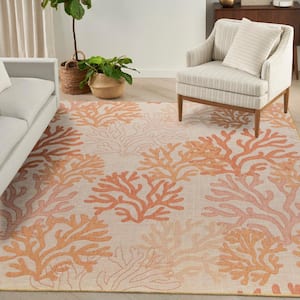 Garden Oasis Coral 9 ft. x 12 ft. Nature-inspired Contemporary Area Rug