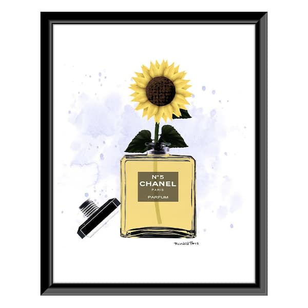 VENICE BEACH Collections Fashion Floral Glam Perfume Bottle by Fairchild Paris Framed Graphic Print Abstract Poster Art Print 18 in. x 14 in.