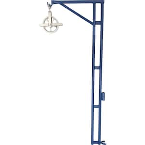 90 in. Steel Hoist Post and Gin Block Pulley Kit, Scaffolding Equipment with 250 lbs. Load Capacity