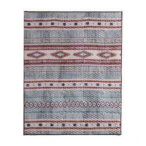 Multi-Colored Abstract Print Cotton Throw Blanket