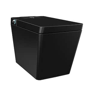 Elongated Smart Bidet Toilet 0.8/1.2 GPF in Matte Black with Auto Open, Auto Close, Auto Flush, and Heated Seat