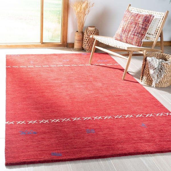Himalaya 2 ft. x 3 ft. Red Crosses Marle Area Rug