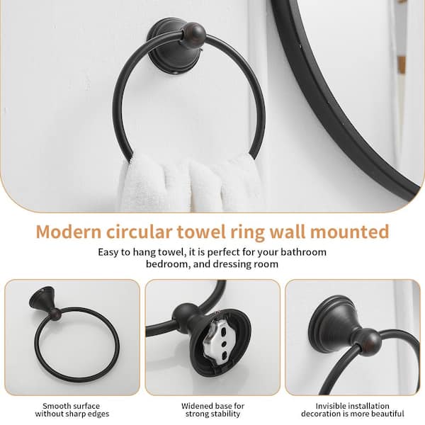 Traditional Wall Mounted Towel Ring Bathroom Accessories Hardware in Oil Rubbed Bronze