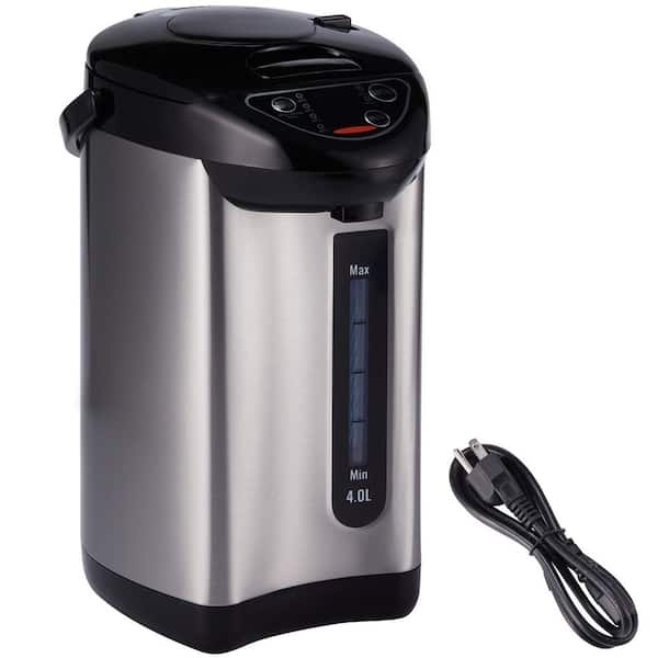 4 L Hot Water Dispenser, Adjustable Temperature Boiler, 304 Stainless Steel, 3-Way Dispense for Tea, 17 cups, black