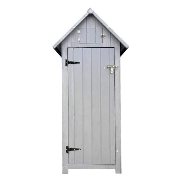 2.5 ft. W x 1.67 ft. D Outdoor Spruce Wood Storage Shed with 3-Storage Shelves, 4.2 sq. ft.