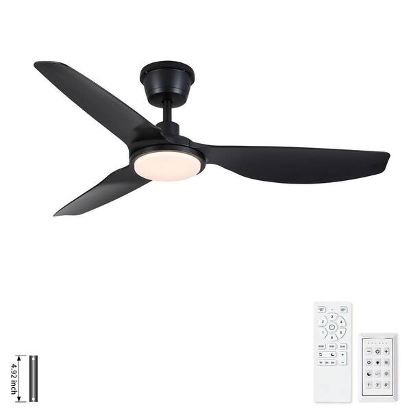 Jushua 52 in. Black Modern Waterproof Quiet DC Motor Downrod Mount