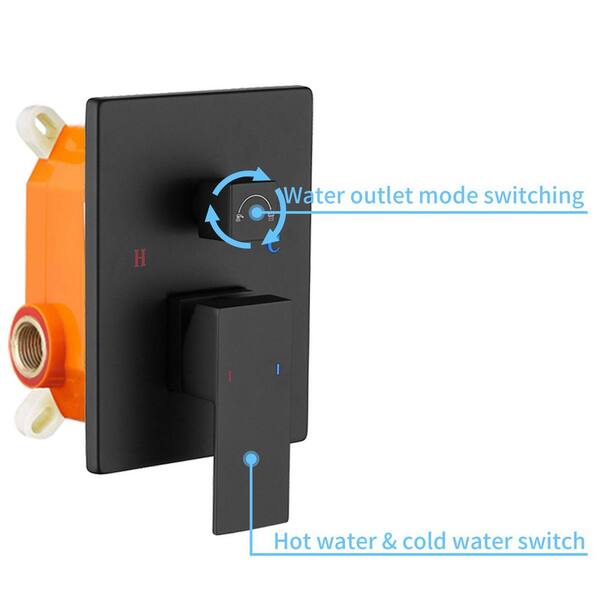 2-Spray 12 in. Wall Mounting Dual Shower Head and Handheld Shower Head in Matte Black