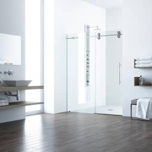 Elan 68 to 72 in. W x 74 in. H Frameless Sliding Shower Door in Chrome with 3/8 in. (10 mm) Clear Glass